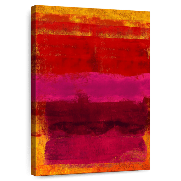 Elephant Stock Passionate Wall Art - Vertical Canvas Wall Art - Living Room Wall Decor - Abstract Canvas - Red And Pink Decor By Taylor Hamilton - 34" x 51"