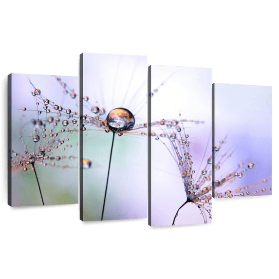 Elephant Stock Pastel Friends Wall Art - Horizontal Multi Panel Canvas - Living Room Wall Decor - Floral And Botanical Multi Panel - Purple And Pink Decor By Heidi Westum - 43" x 27"