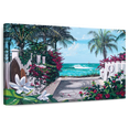 thumbnail image 1 of Elephant Stock Pathway Paradise Wall Art - Horizontal Canvas Wall Art - Bedroom Wall Decor - Beach Canvas - Turquoise And Green Decor By Scott Westmoreland - 39" x 26", 1 of 8