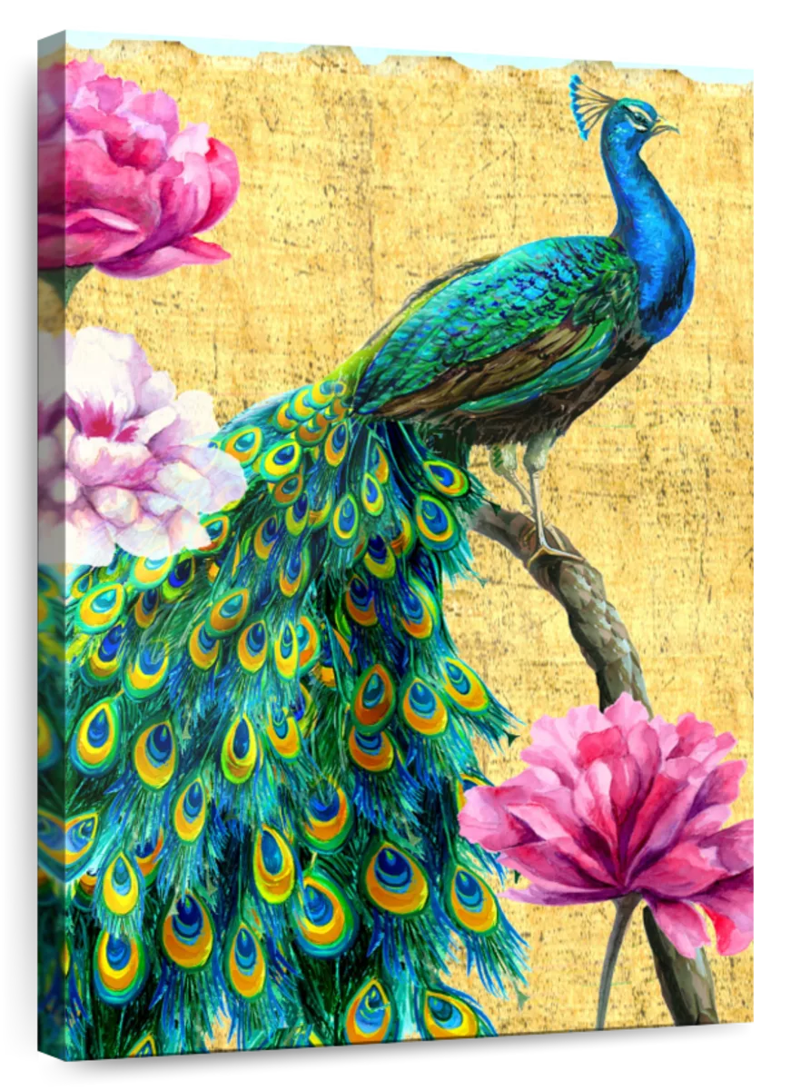Elephant Stock Peacock Wall Art Vertical Canvas Wall Art Living