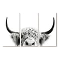 thumbnail image 1 of Elephant Stock Peeking Cow Bw Wall Art - Horizontal Multi Panel Canvas - Living Room Wall Decor - Animal Multi Panel - White And Gray Decor By Sisi And Seb - 45" x 28", 1 of 4