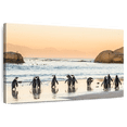thumbnail image 1 of Elephant Stock Penguins On The Shore Wall Art - Horizontal Canvas Wall Art - Living Room Wall Decor - Animal Canvas - Beige And Orange Decor - 36" x 24", 1 of 8