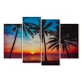 thumbnail image 1 of Elephant Stock Perfect Beach Sunset Wall Art - Horizontal Multi Panel Canvas - Living Room Wall Decor - Beach Multi Panel - Brown And Orange Decor - 43" x 27", 1 of 4