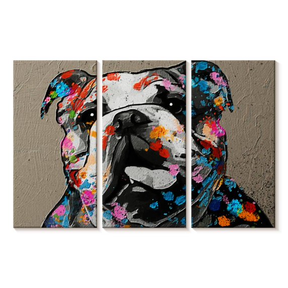 Elephant Stock Pet Portrait Wall Art - Horizontal Multi Panel Canvas - Living Room Wall Decor - Animal Multi Panel - Black And Red Decor - 74" x 48"