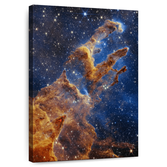 Elephant Stock Pillars Of Creation Ii Wall Art - Vertical Canvas Wall Art - Living Room Wall Decor - Astronomy & Space Canvas - Blue And Black Decor By Nasa - 24" x 36"
