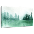 thumbnail image 1 of Elephant Stock Pine Tree Silhouette Wall Art - Horizontal Canvas Wall Art - Living Room Wall Decor - Abstract Canvas - Green And White Decor - 30" x 20", 1 of 8