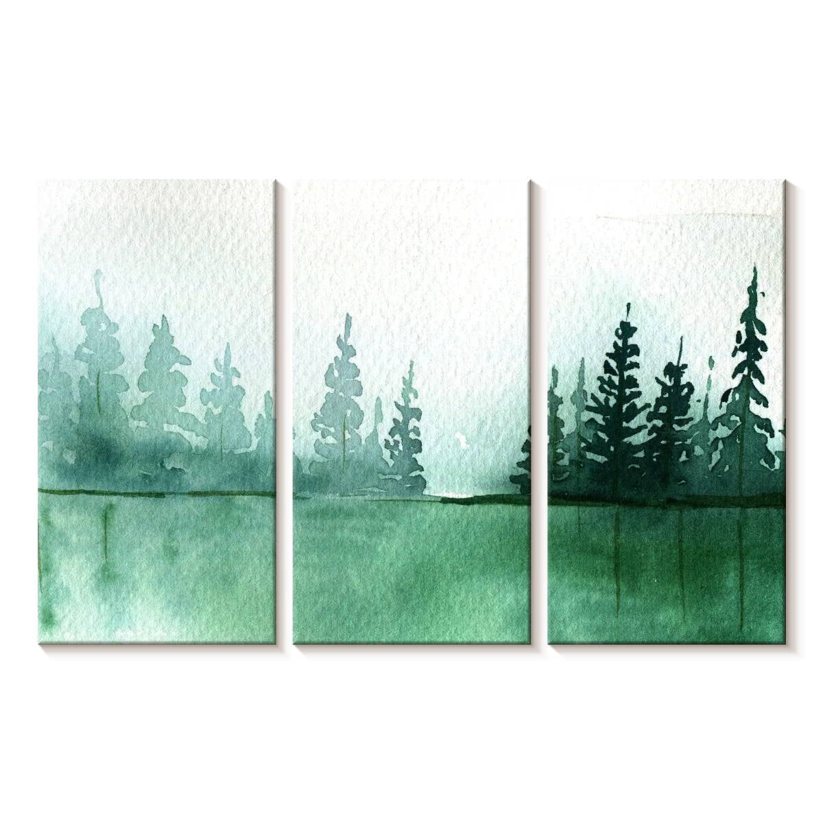 Elephant Stock Pine Tree Silhouette Wall Art - Horizontal Multi Panel ...