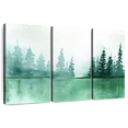 thumbnail image 1 of Elephant Stock Pine Tree Silhouette Wall Art - Horizontal Multi Panel Canvas - Living Room Wall Decor - Abstract Multi Panel - Green And White Decor - 50" x 32", 1 of 5