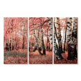 thumbnail image 1 of Elephant Stock Pink Birch Grove Wall Art - Horizontal Multi Panel Canvas - Living Room Wall Decor - Nature Multi Panel - Beige And Black Decor - 57" x 36", 1 of 4