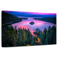 thumbnail image 1 of Elephant Stock Pink Lake Tahoe Wall Art - Horizontal Canvas Wall Art - Living Room Wall Decor - Nature Canvas - Black And Pink Decor - 36" x 24", 1 of 8