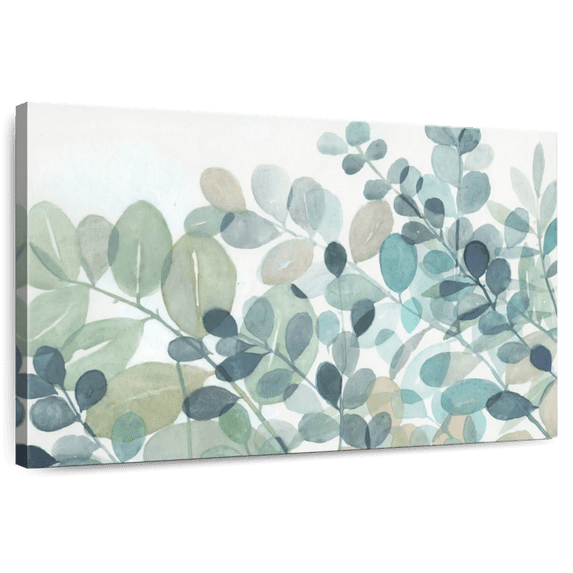 Elephant Stock Plush Grounds Wall Art - Horizontal Canvas Wall Art - Living Room Wall Decor - Floral And Botanical Canvas - White And Green Decor By Norman Wyatt Jr. - 30" x 20"