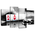 thumbnail image 1 of Elephant Stock Poker Aces Wall Art - Horizontal Multi Panel Canvas - Living Room Wall Decor - Hobbies And Lifestyle Multi Panel - White And Black Decor - 75" x 48", 1 of 8