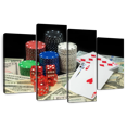 thumbnail image 1 of Elephant Stock Poker Game Winnings Wall Art - Horizontal Multi Panel Canvas - Living Room Wall Decor - Hobbies And Lifestyle Multi Panel - Black And Red Decor - 84" x 54", 1 of 8