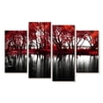 thumbnail image 1 of Elephant Stock Pop Lakeside Red Trees Wall Art - Horizontal Multi Panel Canvas - Living Room Wall Decor - Gothic Multi Panel - Red And Beige Decor - 30" x 18", 1 of 4