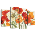 thumbnail image 1 of Elephant Stock Poppies Melody Wall Art - Horizontal Multi Panel Canvas - Living Room Wall Decor - Floral And Botanical Multi Panel - Orange And Red Decor By Lisa Audit - 84" x 54", 1 of 8
