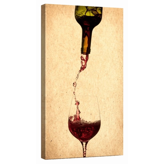 Elephant Stock Pouring Wine Wall Art - Food And Drink Canvas Canvas - 12" x 24"