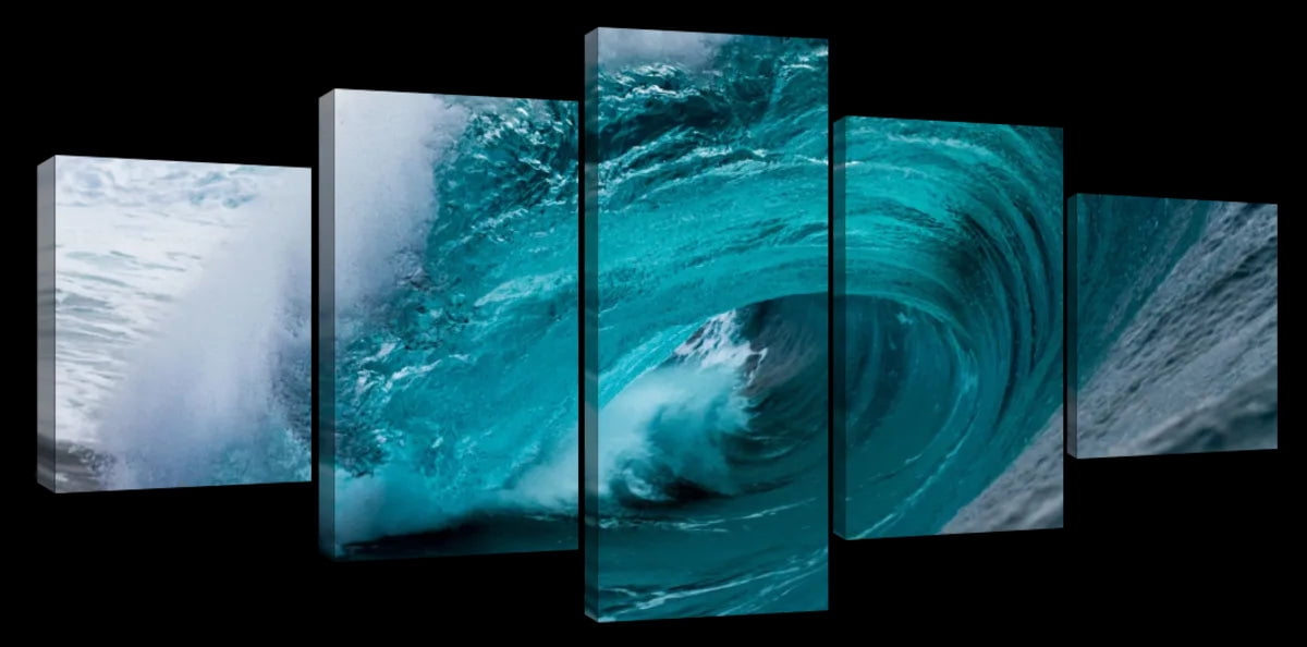 Elephant Stock Powerful Ocean Wave Wall Art - Horizontal Multi Panel ...