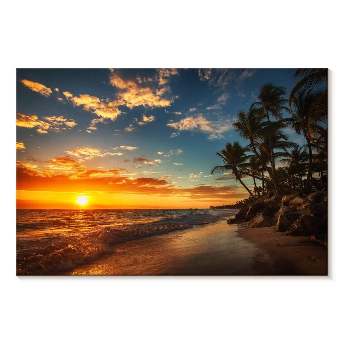 Elephant Stock Punta Cana Beach Sunrise Wall Art - Horizontal Canvas ...