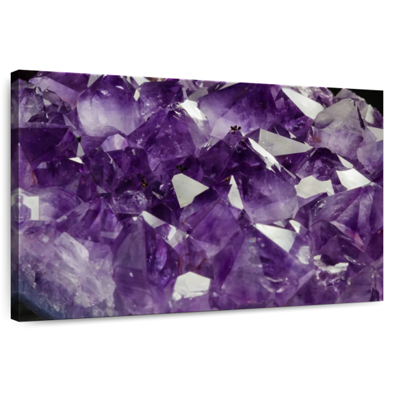 Elephant Stock Purple Amethyst Crystal Wall Art - Horizontal Canvas Wall Art - Living Room Wall Decor - Nature Canvas - Gray And Purple Decor - 12" x 8"
