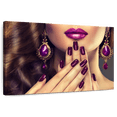 thumbnail image 1 of Elephant Stock Purple Nails Wall Art - Horizontal Canvas Wall Art - Living Room Wall Decor - Fashion And Beauty Canvas - Purple And Beige Decor - 24" x 16", 1 of 8
