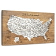 thumbnail image 1 of Elephant Stock Push Pin Usa Map On Wood I Wall Art - Map Canvas Canvas - 12" x 8", 1 of 4