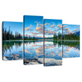 thumbnail image 1 of Elephant Stock Pyramid Lake Wall Art - Horizontal Multi Panel Canvas - 4 Pieceliving Room Wall Decor - Photography Nature Multi Panel - Blue And Green Decor - 68" x 42", 1 of 8