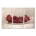 thumbnail image 1 of Elephant Stock Quartet Of Roses Wall Art - Horizontal Multi Panel Canvas - Living Room Wall Decor - Floral And Botanical Multi Panel - Red And Pink Decor By Claudia Drossert - 23" x 14", 1 of 4