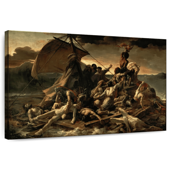 Elephant Stock The Raft Of The Medusa Wall Art - Horizontal Canvas Wall Art - Living Room Wall Decor - People Canvas - Black And Brown Decor By Theodore Gericault - 45" x 30"