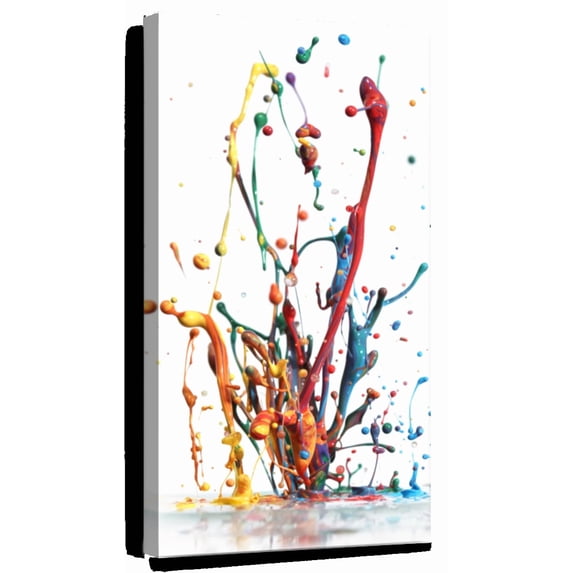 Elephant Stock Rainbow Water Splash Wall Art - Abstract Canvas Canvas - 12" x 24"