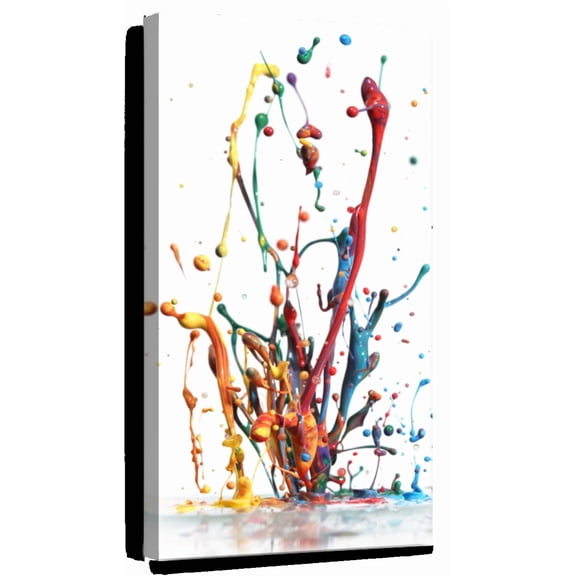 Elephant Stock Rainbow Water Splash Wall Art - Abstract Canvas Canvas - 12" x 24"
