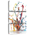 thumbnail image 1 of Elephant Stock Rainbow Water Splash Wall Art - Vertical Multi Panel Canvas - Living Room Wall Decor - Abstract Multi Panel - White And Orange Decor - 12" x 27", 1 of 8