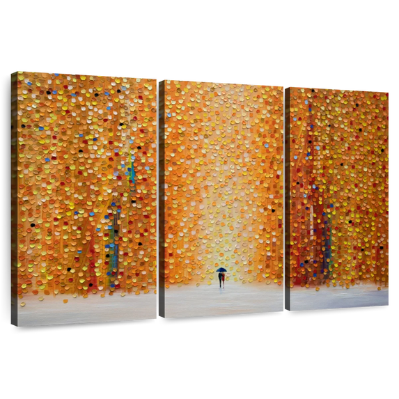 Elephant Stock Our Rainy Sunset Wall Art - Horizontal Multi Panel Canvas - Living Room Wall Decor - Abstract Multi Panel - Red And Orange Decor By Ekaterina Ermilkina - 65" x 42"