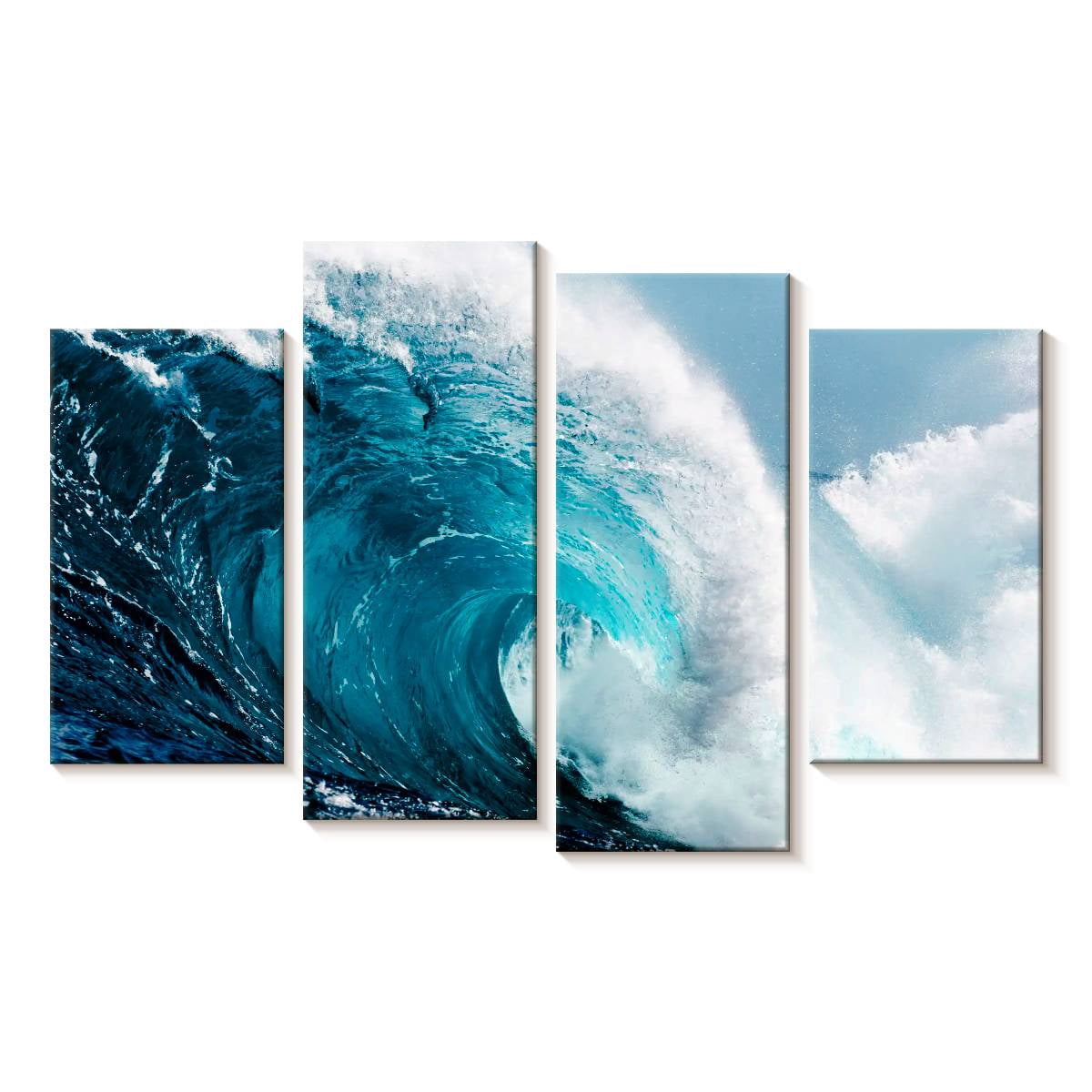 Elephant Stock Raw Ocean Waves Wall Art - Horizontal Multi Panel Canvas ...