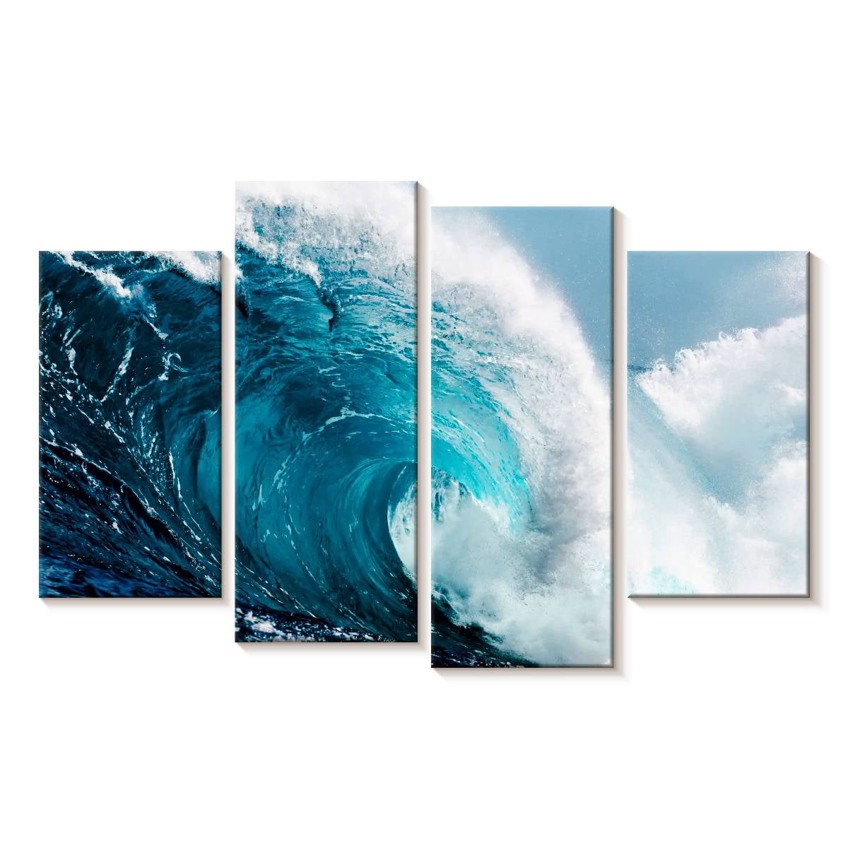 Elephant Stock Raw Ocean Waves Wall Art - Horizontal Multi Panel Canvas ...