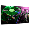 thumbnail image 1 of Elephant Stock Record Player Wall Art - Horizontal Canvas Wall Art - Living Room Wall Decor - Music Canvas - Green And Pink Decor - 36" x 24", 1 of 8