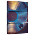 thumbnail image 1 of Elephant Stock Record Wall Art - Vertical Multi Panel Canvas - Living Room Wall Decor - Music Multi Panel - Teal And Turquoise Decor - 24" x 38", 1 of 8