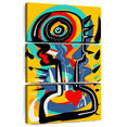thumbnail image 1 of Elephant Stock Red African Heart In The Sun Wall Art - Vertical Multi Panel Canvas - Living Room Wall Decor - Abstract Multi Panel - Black And Orange Decor By Emmanuel Signorino - 28" x 45", 1 of 8