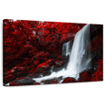 thumbnail image 1 of Elephant Stock Red Autumn Waterfall Wall Art - Horizontal Canvas Wall Art - Living Room Wall Decor - Nature Canvas - Red And White Decor - 12" x 8", 1 of 8
