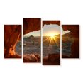 thumbnail image 1 of Elephant Stock Red Rock Canyon Sunrise Wall Art - Horizontal Multi Panel Canvas - Living Room Wall Decor - Nature Multi Panel - Beige And Orange Decor - 75" x 48", 1 of 4