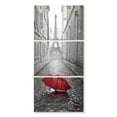 thumbnail image 1 of Elephant Stock Red Umbrella Wall Art - Vertical Multi Panel Canvas - Living Room Wall Decor - Decor Elements Multi Panel - White And Gray Decor - 12" x 27", 1 of 4