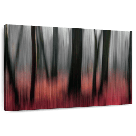Elephant Stock Red Wood Wall Art - Horizontal Canvas Wall Art - Living Room Wall Decor - Nature Canvas - Pink And Red Decor By Gilbert Claes - 36" x 24"