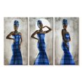 thumbnail image 1 of Elephant Stock Regal African Woman Wall Art - Horizontal Multi Panel Canvas - Living Room Wall Decor - People Multi Panel - Brown And Blue Decor - 50" x 32", 1 of 4