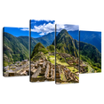thumbnail image 1 of Elephant Stock Remains Of Machu Picchu Wall Art - Horizontal Multi Panel Canvas - Living Room Wall Decor - Architecture Multi Panel - Green And Blue Decor - 75" x 48", 1 of 8