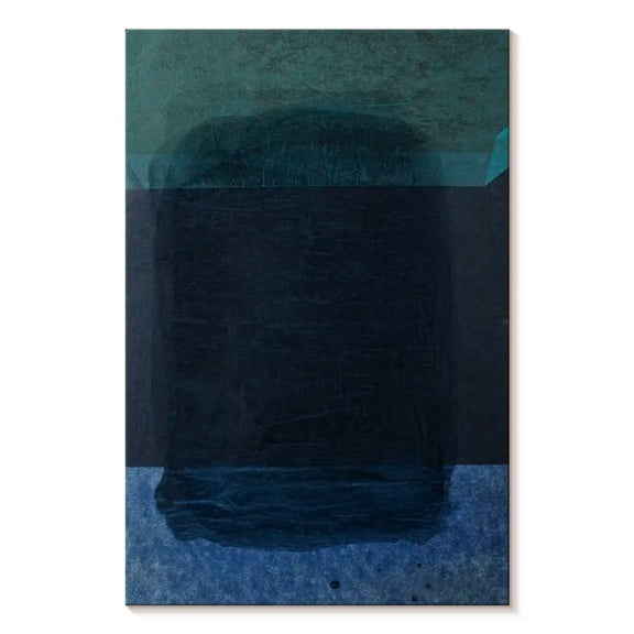 Elephant Stock Remembering Rothko Ii Wall Art - Vertical Canvas Wall Art - Living Room Wall Decor - Abstract Canvas - Blue And Teal Decor By Rob Delamater - 8" x 12"