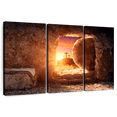 thumbnail image 1 of Elephant Stock Resurrection Of Jesus Christ Wall Art - Horizontal Multi Panel Canvas - Living Room Wall Decor - Religion And Spirituality Multi Panel - Brown And Yellow Decor - 57" x 36", 1 of 8