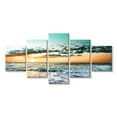 thumbnail image 1 of Elephant Stock Retro Cancun Beach Wall Art - Horizontal Multi Panel Canvas - Living Room Wall Decor - Beach Multi Panel - Blue And Orange Decor - 42" x 19", 1 of 4