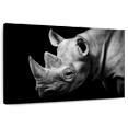thumbnail image 1 of Elephant Stock Rhino In Monochrome Wall Art - Horizontal Canvas Wall Art - Living Room Wall Decor - Animal Canvas - Black And White Decor - 24" x 16", 1 of 8