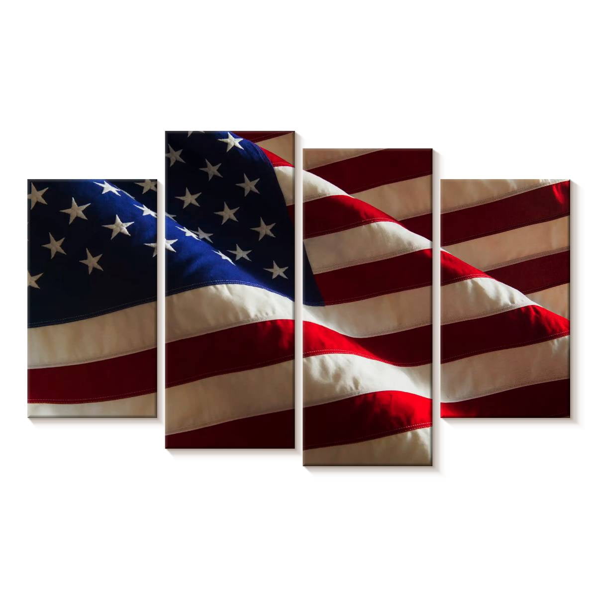 Elephant Stock Rippled American Flag Wall Art - Horizontal Multi Panel ...