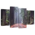 thumbnail image 1 of Elephant Stock Road To A Redwood Forest Wall Art - Horizontal Multi Panel Canvas - Living Room Wall Decor - Transportation Multi Panel - Orange And Brown Decor - 36" x 22", 1 of 8