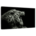 thumbnail image 1 of Elephant Stock Roaring Lion Head Wall Art - Horizontal Canvas Wall Art - Living Room Wall Decor - Animal Canvas - Black And Gray Decor - 39" x 26", 1 of 8